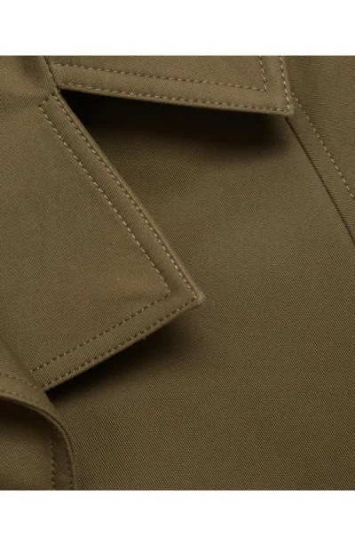Mango Double Breasted Jacket In Khaki Green