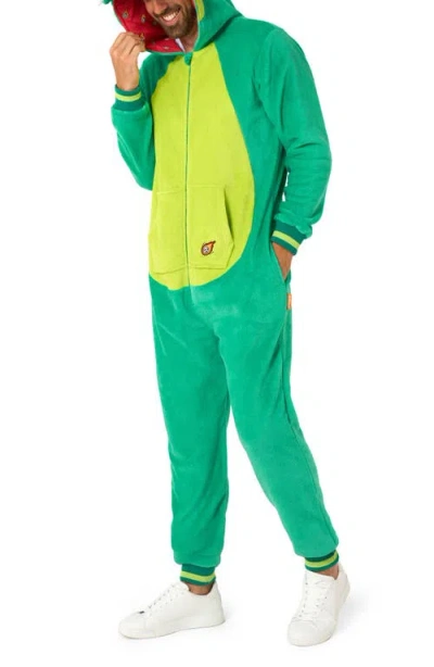 Opposuits Dinosaur Hooded Fleece Costume Jumpsuit In Green