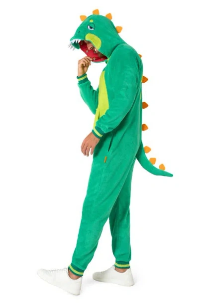 Opposuits Dinosaur Hooded Fleece Costume Jumpsuit In Green