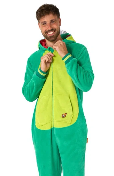 Opposuits Dinosaur Hooded Fleece Costume Jumpsuit In Green