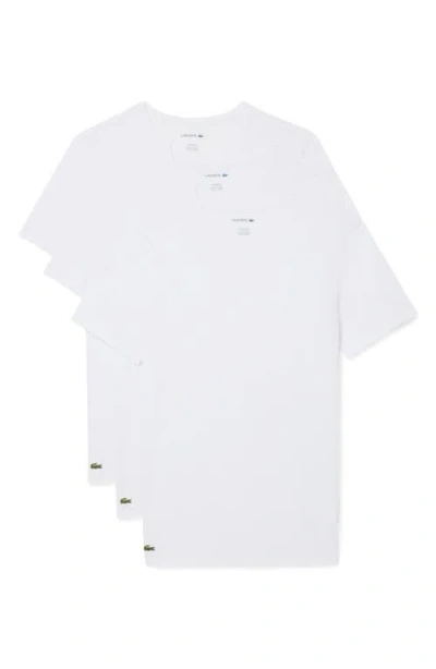 Lacoste 3-pack Cotton V-neck T-shirts In White
