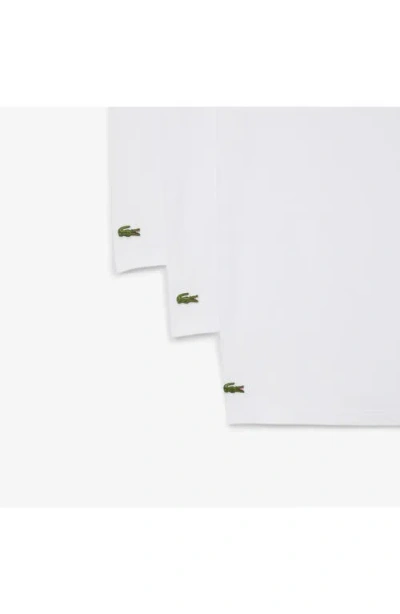 Lacoste 3-pack Cotton V-neck T-shirts In White