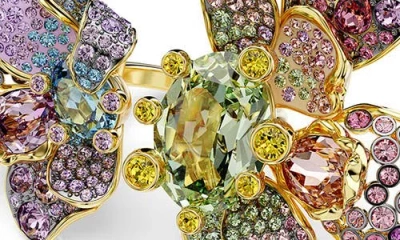 Swarovski Idyllia Crystal Flower Open Ring In Multicolored