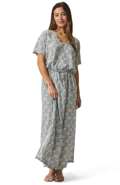 Splendid Juniper Short Sleeve Maxi Dress In Soft Vob Sun Print