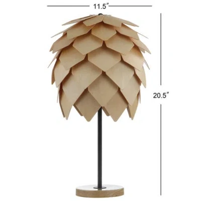 Jonathan Y Designs Simon 20.5in Pinecone Led Table Lamp In Natural/black