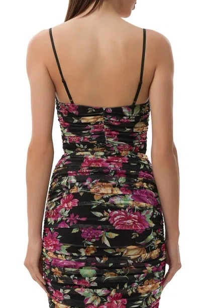 Afrm Columbia Ruffle Ruched Crop Top In Dusted Floral