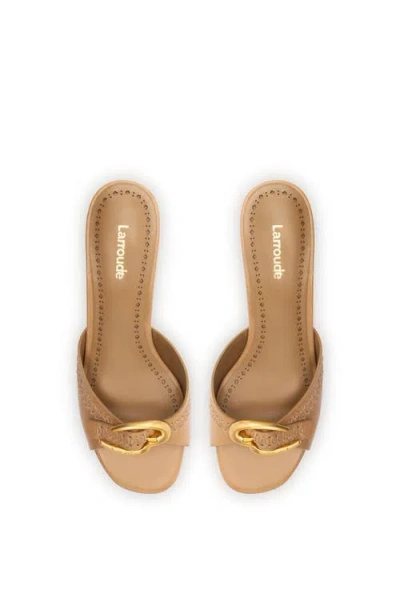 Larroude Women's Verona Kitten Heel Mule Sandals In Hazelnut