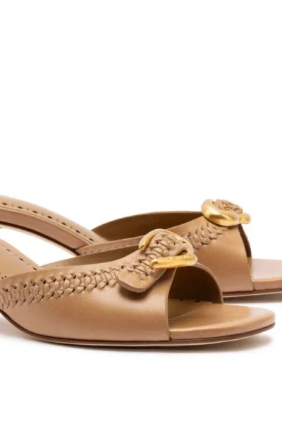 Larroude Women's Verona Kitten Heel Mule Sandals In Hazelnut