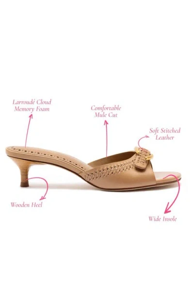 Larroude Women's Verona Kitten Heel Mule Sandals In Hazelnut