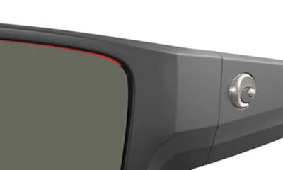 Costa Del Mar 63mm Polarized Oversize Rectangular Sunglasses In Red Sky/gray 580g