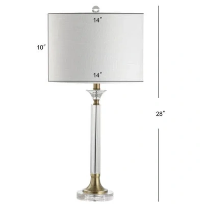 Jonathan Y Mark 28" Crystal/metal Led Table Lamp, Clear/brass Gold In Clear/brass Gold