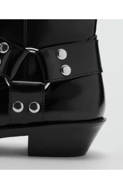 Mango Patent Engineer Boot In Black