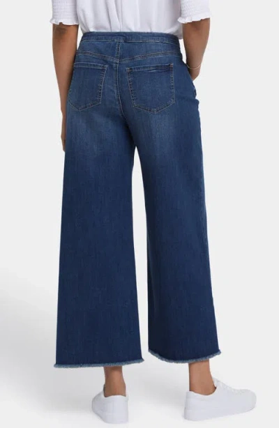 Nydj Cindi Cool Embrace® Frayed Drawstring High Waist Ankle Relaxed Wide Leg Jeans In Rio Rapids