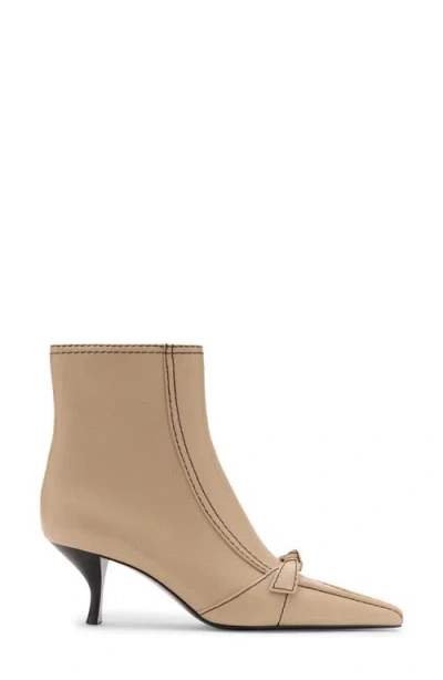 Mango Bow Bootie In Ecru