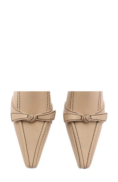 Mango Bow Bootie In Ecru