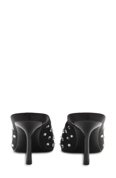 Mango Crystal Pointed Toe Mule In Black