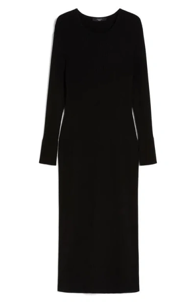 Weekend Max Mara Tuono Rib Long Sleeve Sweater Dress In Black
