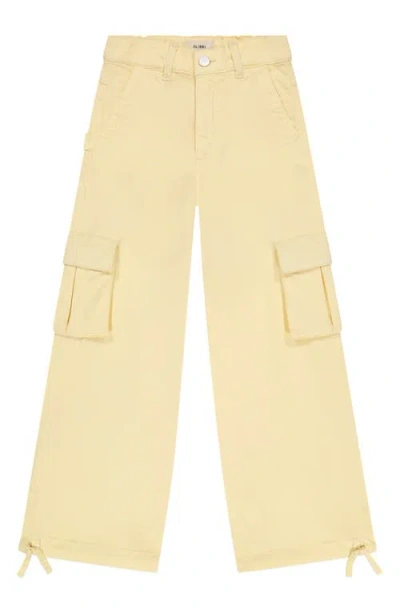 Dl1961 Kids' Lily Jogger Wide Leg Cargo Jeans In Citron