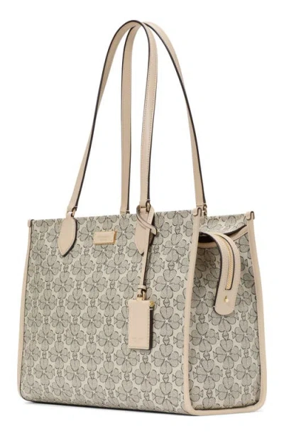 Kate Spade New York Large Spade Floral Coated Canvas Tote In Neutral Multi