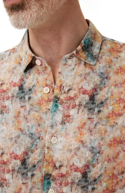 John Varvatos Luca Paint Pattern Button-up Shirt In Buttercup