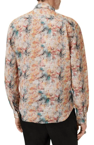 John Varvatos Luca Paint Pattern Button-up Shirt In Buttercup
