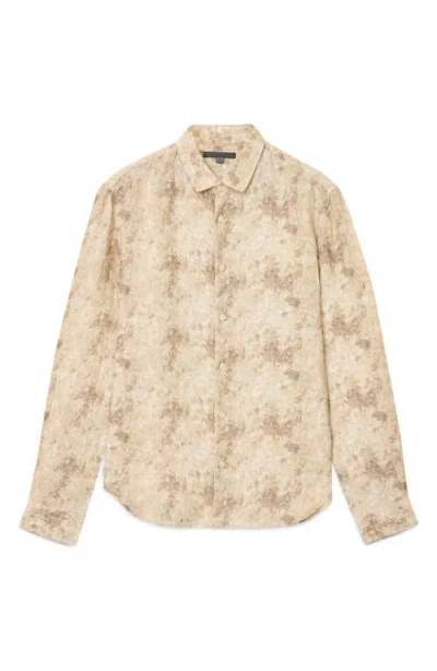John Varvatos Luca Paint Pattern Button-up Shirt In Brown