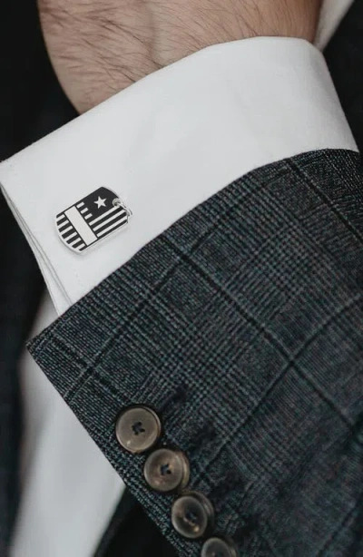 Cufflinks, Inc . Antiqued Silver Military Tag Cuff Links In Silver