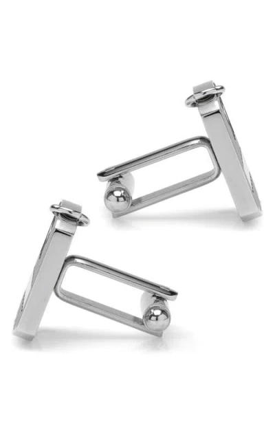 Cufflinks, Inc . Antiqued Silver Military Tag Cuff Links In Silver