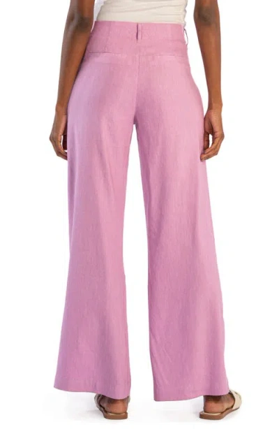 Kut From The Kloth Meg High Waist Wide Leg Linen Blend Pants In Orchid