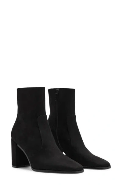 MANGO MANGO FAUX SUEDE BLOCK HEEL BOOTIE 