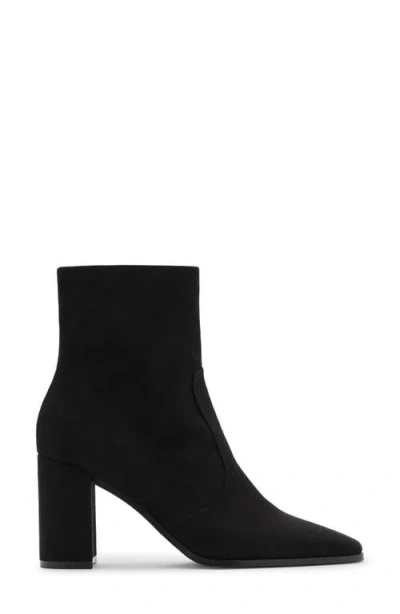 Mango Faux Suede Block Heel Bootie In Black