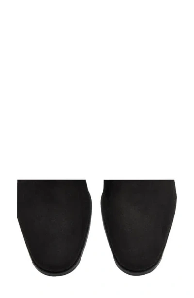 Mango Faux Suede Block Heel Bootie In Black