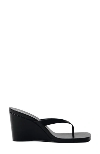 Mango Wedge Sandal In Black