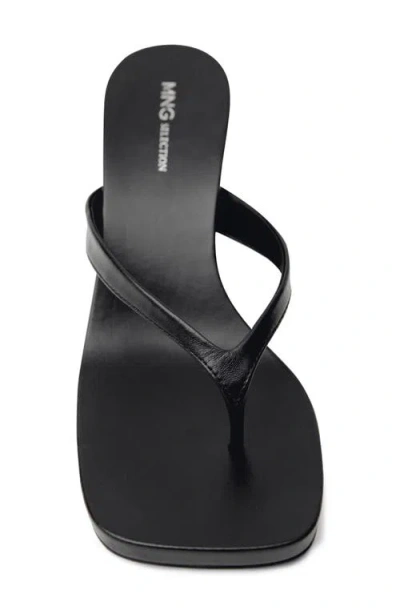 Mango Wedge Sandal In Black