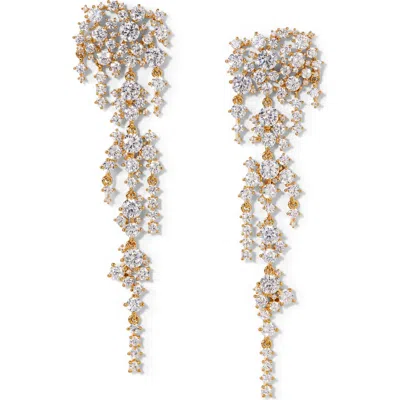 Nadri Starlight Cluster Cubic Zirconia Chandelier Earrings In Gold