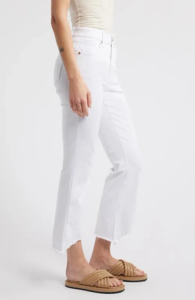 1822 Denim Raw Hem High Waist Demi Bootcut Jeans In White