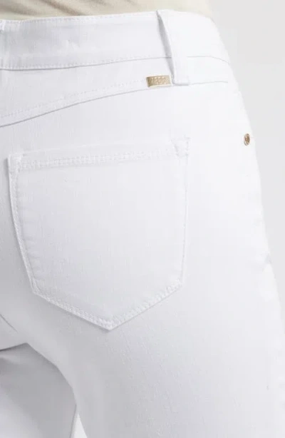1822 Denim Raw Hem High Waist Demi Bootcut Jeans In White