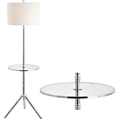 Jonathan Y Hall 62" Metal Led End Table Floor Lamp In Chrome