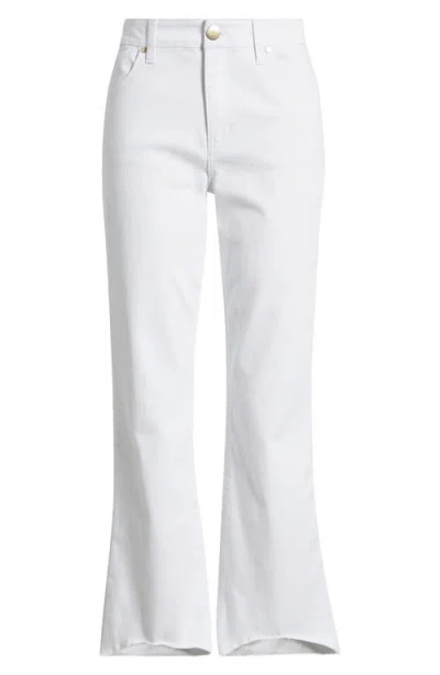 1822 Denim Raw Hem High Waist Demi Bootcut Jeans In White