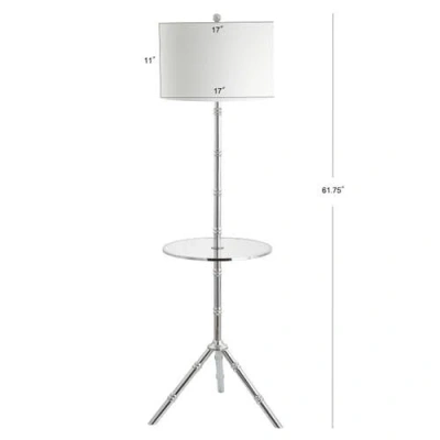 Jonathan Y Hall 62" Metal Led End Table Floor Lamp In Chrome