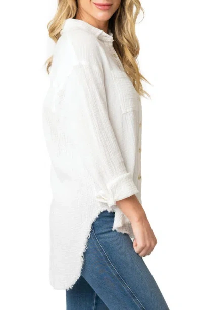 Gibsonlook Beachside Gauze Shirt In Off White