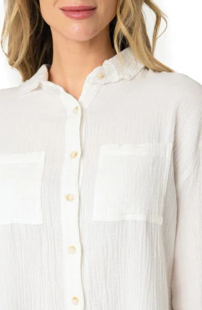 Gibsonlook Beachside Gauze Shirt In Off White