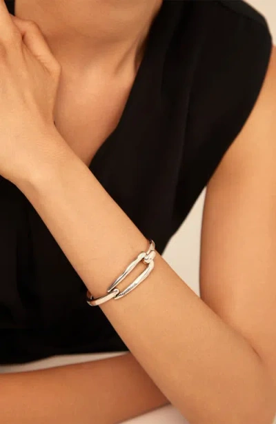 Unode50 Sterling Silver-plated Bracelet With Buckle In Silver