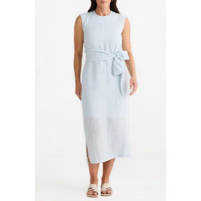 Brave + True Brave+true Turning Point Sleeveless Linen Dress In Sky