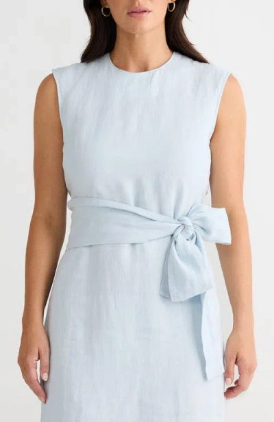Brave + True Brave+true Turning Point Sleeveless Linen Dress In Sky