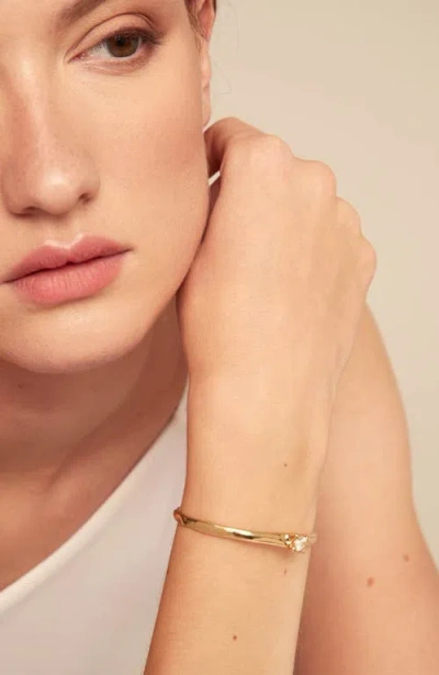 Unode50 18k Gold-plated Cuff Bracelet With White Cubic Zirconia In Gold