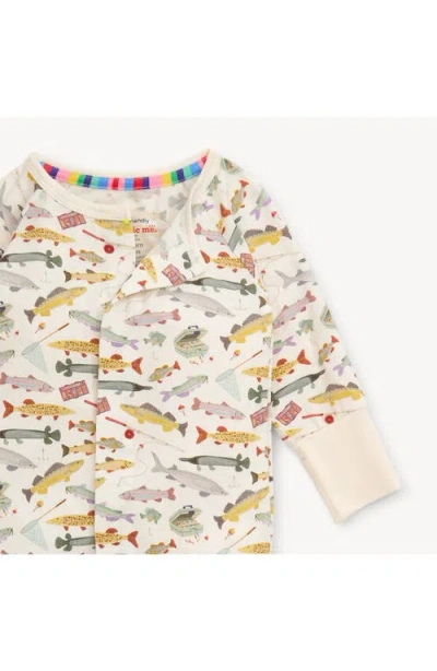 Magnetic Me Reel Good Time Fish Print Magnetic Convertible Romper In White