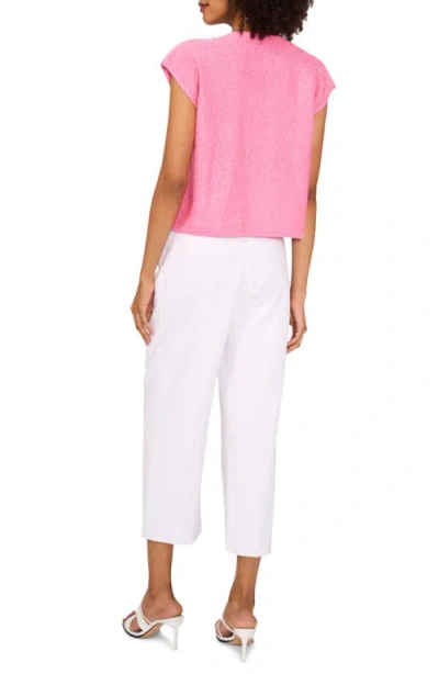Vince Camuto Sequin Accent Short Sleeve Sweater In Bloom Shine