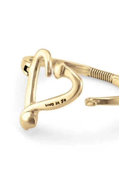 Unode50 18k Gold-plated Bracelet With Nailed Heart, Visible Spring In Gold