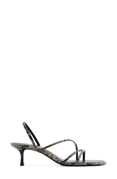 Mango Slingback Kitten Heel Sandal In Grey